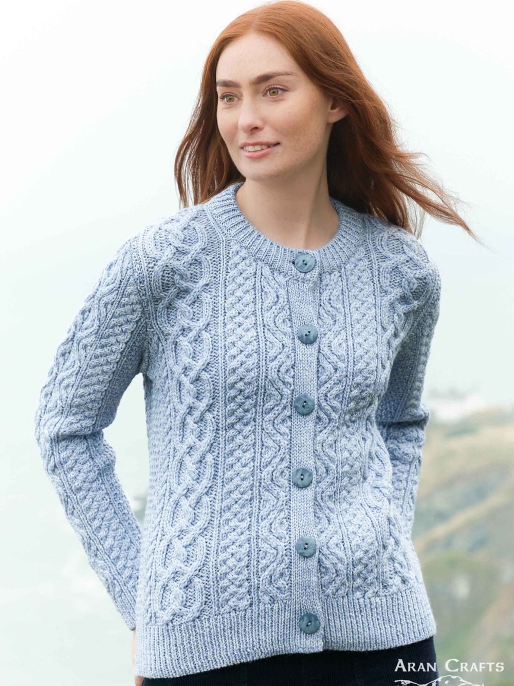 Aran Crafts TRAMORE SHORT BUTTON CARDIGAN